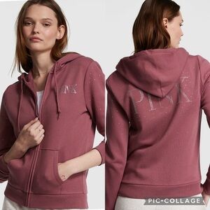 PINK FLEECE ZIP-UP EVERYDAY HOODIE
